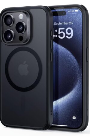 ESR for iPhone 15 Pro Case, Compatible with MagSafe, Military-Grade Protection, Yellowing Resistant, Scratch-Resistant TPU Back, Magnetic Phone Case for iPhone 15 Pro, Classic Series, Frosted Black