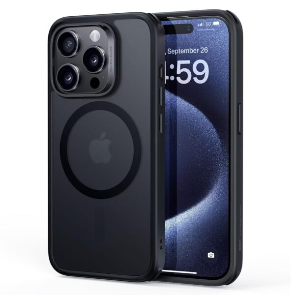 ESR for iPhone 15 Pro Case, Compatible with MagSafe, Military-Grade Protection, Yellowing Resistant, Scratch-Resistant TPU Back, Magnetic Phone Case for iPhone 15 Pro, Classic Series, Frosted Black