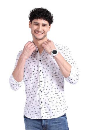 The Indian Garage Co Men's Cotton Solid Slim Fit Shirt