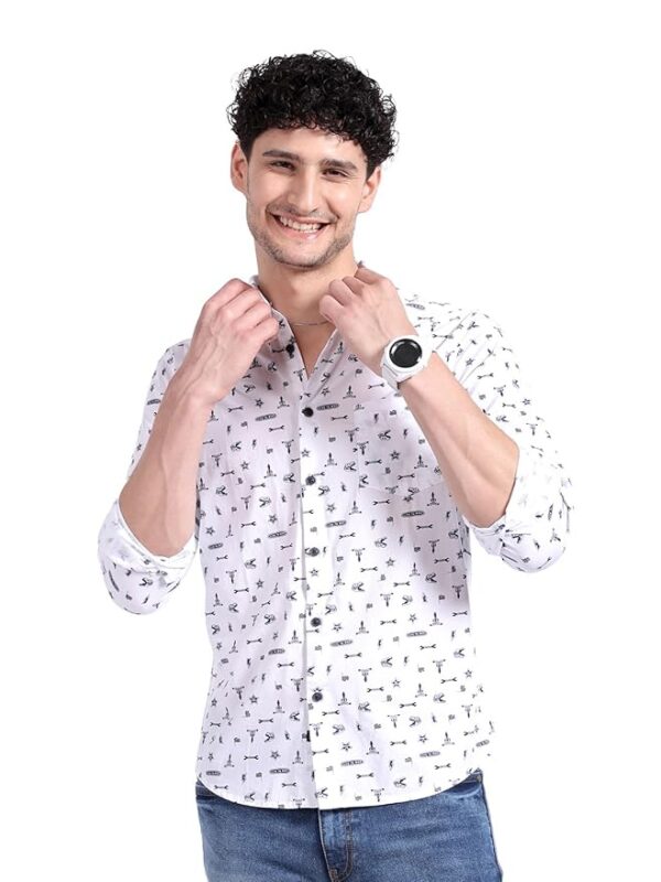 The Indian Garage Co Men's Cotton Solid Slim Fit Shirt
