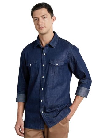 Symbol Premium Men's Casual Cotton Denim Shirt (Regular Fit)