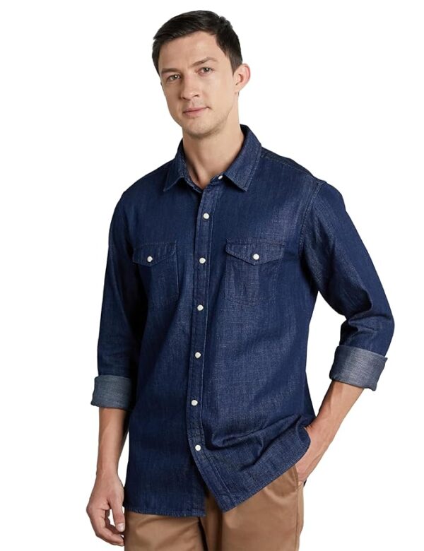 Symbol Premium Men's Casual Cotton Denim Shirt (Regular Fit)