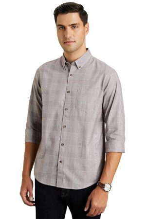 Symbol Premium Men's Stylish Checkered Buttondown Casual Shirt - Regular Fit | Full Sleeve | Cotton Semi Formal Wear (Available in Plus Size)
