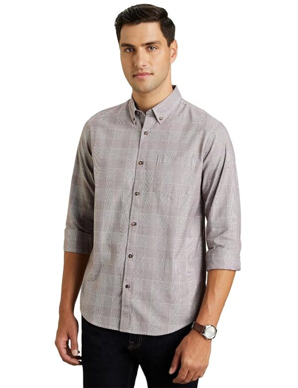 Symbol Premium Men's Stylish Checkered Buttondown Casual Shirt - Regular Fit | Full Sleeve | Cotton Semi Formal Wear (Available in Plus Size)