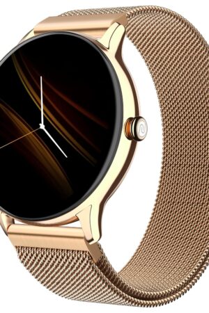 Noise Twist Go Bluetooth Calling Smart Watch for Women with Sleek Metal Dial, Glossy Finish, 1.39" Display, 100+ Watch Faces, IP68, Sleep Tracking, Voice Assistance, Upto 7 Days Battery (Gold Link)